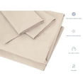 thumbnail image 3 of Bumble Luxury Percale 4 Piece Bed Sheet Set - 100% USA Grown Best Pima Cotton Sheets - Ultra Crisp, Smooth Finish Cooling Sheets - Classy Supima Cotton Sheets - King Size, Tan, 3 of 7