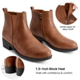 thumbnail image 3 of Ecetana Women's Ankle Boots Low Heel Round Toe Chunky Short Booties with Side Zipper, 3 of 5