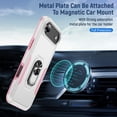thumbnail image 6 of ELEHOLD For iPhone 17 Air Rugged Case 360° Rotating Metal Ring Stand Kickstand Function Support Magnetic Car Mount Holder Shockproof Protective Case For iPhone 17 Air,White/Pink, 6 of 10