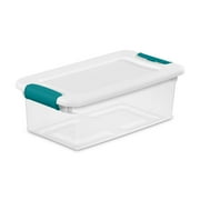 Sterilite Latching Storage Box 6 Quart with Lid Plastic Clear, 2 Pack