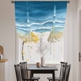 thumbnail image 3 of Blue Summer Beach Tie Up Curtains for Windows, Adjustable Balloon Window Shades, Nautical Coastal Beige Seaside Kitchen Window Treatments Farmhouse Short Curtains with Rod Pocket 42"x45", 3 of 8