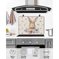 thumbnail image 4 of Large Induction Cooktop Protector Mat Bunny Easter Stove Top Covers for Electric Stove, Spring Floral Pastoral Rabbits Rustic Decorative Stove Burner Cover Mats, Glass Top Stove Cover, 4 of 7