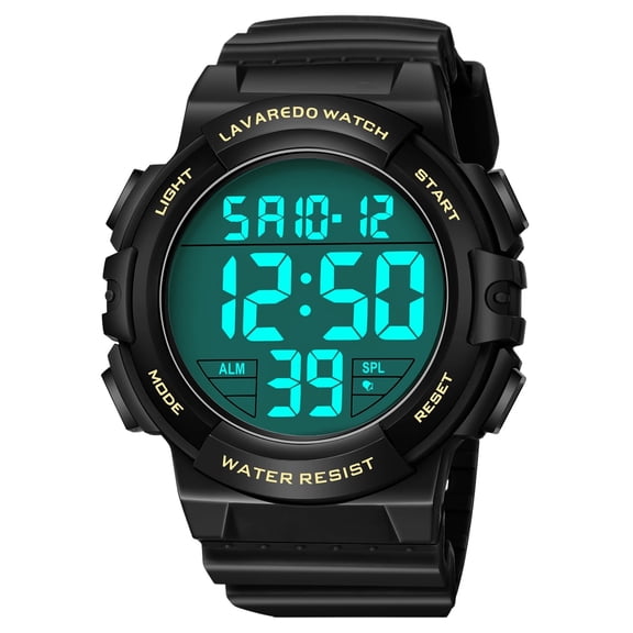 Men's Digital Sports Watch With Stopwatch/Alarm/Dual Time/ LED Backlight Outdoor Sports Waterproof Watch PU Strap Gifts for Man Christmas Gifts