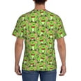 thumbnail image 3 of Bixox Men's Cute Green Frog Printed Short Sleeve Skinny Athletic T-Shirt, 3 of 6