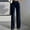 Navy, variant on Womens Velvet Wide Leg Pants Elastic High Waisted Palazzo Pants Business Work Casual Trousers with Pockets Khaki XL(XL)