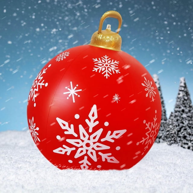 Venta de bolas inflables de Navidad, 60 cm, grandes, para exteriores, de PVC, para Navidad, inflables gigantes, reutilizables, muñecos de nieve de Papá Noel, para decoración de jardín y patio de Navid