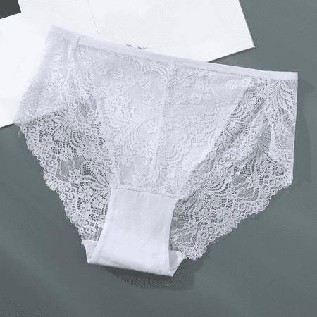 Fulorrnie Underwear for Women Plus Size High Waist Breathable Comfort Panties Cute Briefs Elastic Panty  White  6