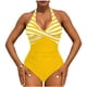 thumbnail image 3 of TaTaai Women's High Waist One Piece Swimsuit, Striped Halter Neck Monokini, Fashion Swim Dress for Beach Vacation, Holiday Season and Pool Party, Retro Style Gift, 3 of 4