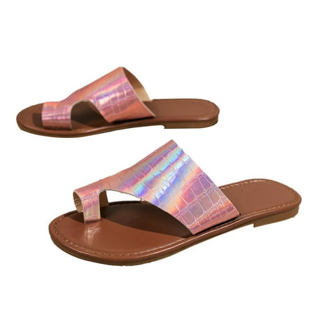 

Funicet Slides for Women Women Flats Flip Flops Open Toe Comfortable Shoes Non-Slip Causal Sandals Pink 38