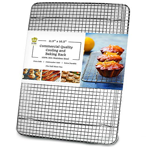 NEW Heavy Duty Stainless Steel Half Sheet Pan Cookie Cake Cooling Wire Grid Rack