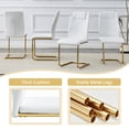 thumbnail image 6 of ExtraLco 5 Piece Glass Dining Table Set for 4, Tempered Glass Kitchen Table with PU Leather Chairs and Gold Metal Frame for Dining Room, 6 of 10