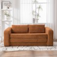 thumbnail image 2 of S-HOME 71 Inch 2-in-1 Convertible Chenille Loveseat Sofa Bed With Armrest And Backrest Pillows For Living Room Bedroom，Orange, 2 of 10