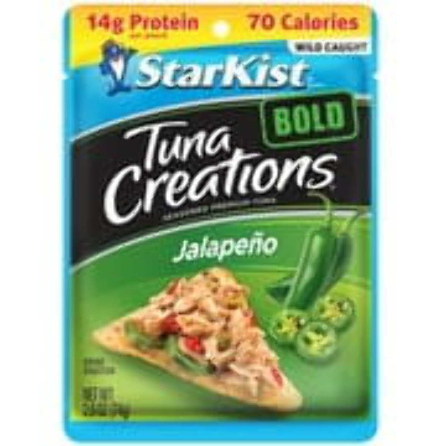 (6 pack) StarKist Tuna Creations BOLD Jalapeno, Wild Caught, 14g Protein, 2.6 oz Pouch