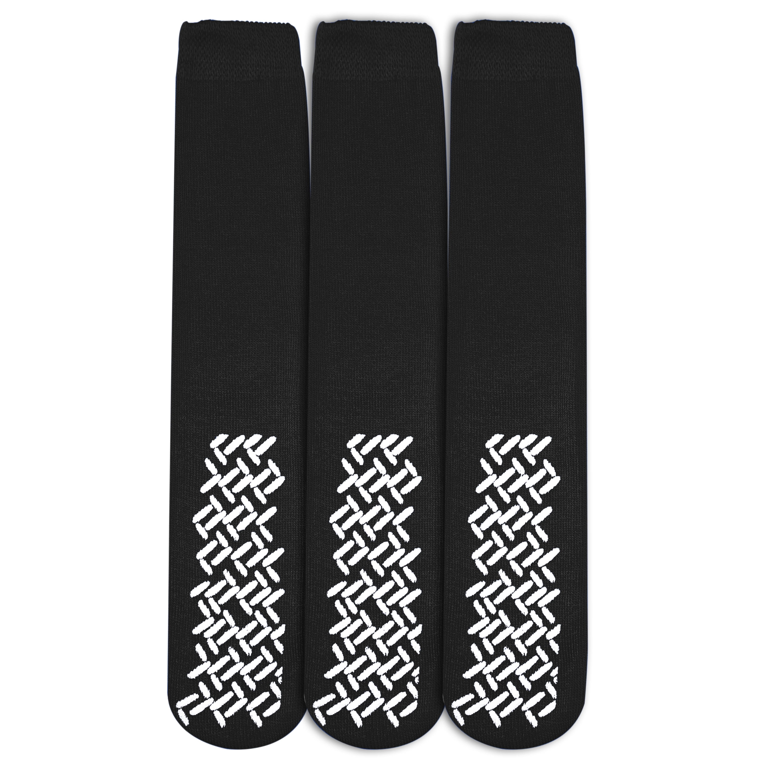 Personal Touch Top of the Line Mid-Calf Hospital Slipper Socks, for Adults and Designed for medical hospital patients,(Pack of 3 Black)