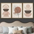 thumbnail image 3 of wall26 Framed Canvas Print Wall Art Set Mid-Century Pastel Geometric Semi Circles Nature Abstract Illustrations Modern Art Bohemian Decorative for Living Room, Bedroom, Office - 16"x24"x3 Natural, 3 of 5