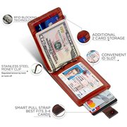 Serman Brands RFID Blocking Slim Wallet | Bifold Genuine Leather Thin Minimalist Front Pocket Wallets | Credit Card Holder | For Men with Money Clip | Melted Chocolate