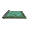 thumbnail image 2 of Ahgly Company Indoor Square Oriental Turquoise Blue Industrial Area Rugs, 3' Square, 2 of 4