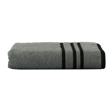 Mainstays Basic Bath Collection - Single Bath Towel, Grey Stripe