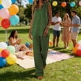 thumbnail image 2 of Enjoytime Summer Outfits for Women Solid Color V-Neck Sleeveless Two Piece Set Casual Travel Beach Vacation Sets, 2 of 8