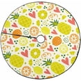 thumbnail image 1 of FMSHPON Orange Lemon Pineapple Heart Xmas Christmas Tree Skirt Stand Mat for Holiday Party Decoration Indoor Outdoor 36 inches, 1 of 3
