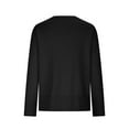 thumbnail image 4 of UTSJKR Women's Knit Sweaters Classic Solid V Neck Tunic Pullover Tops Casual Loose Fit Cozy Jumper Knitwear Long Sleeve Fall Sweaters 2024 Fashion Clothing Black S, 4 of 8