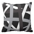 thumbnail image 1 of RYLABLUE Gray Black Stripes Design Retro Pillowcase Throw Pillow Cover 18x18 inches, 1 of 1
