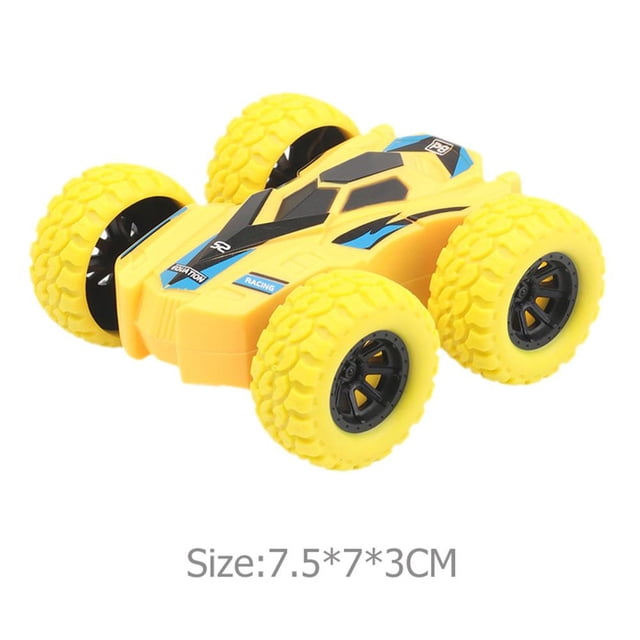 Kids Fun Vehículo de doble cara inercia inastillable modelo de coche de juguete amarillo Ndcxsfigh libre de BPA