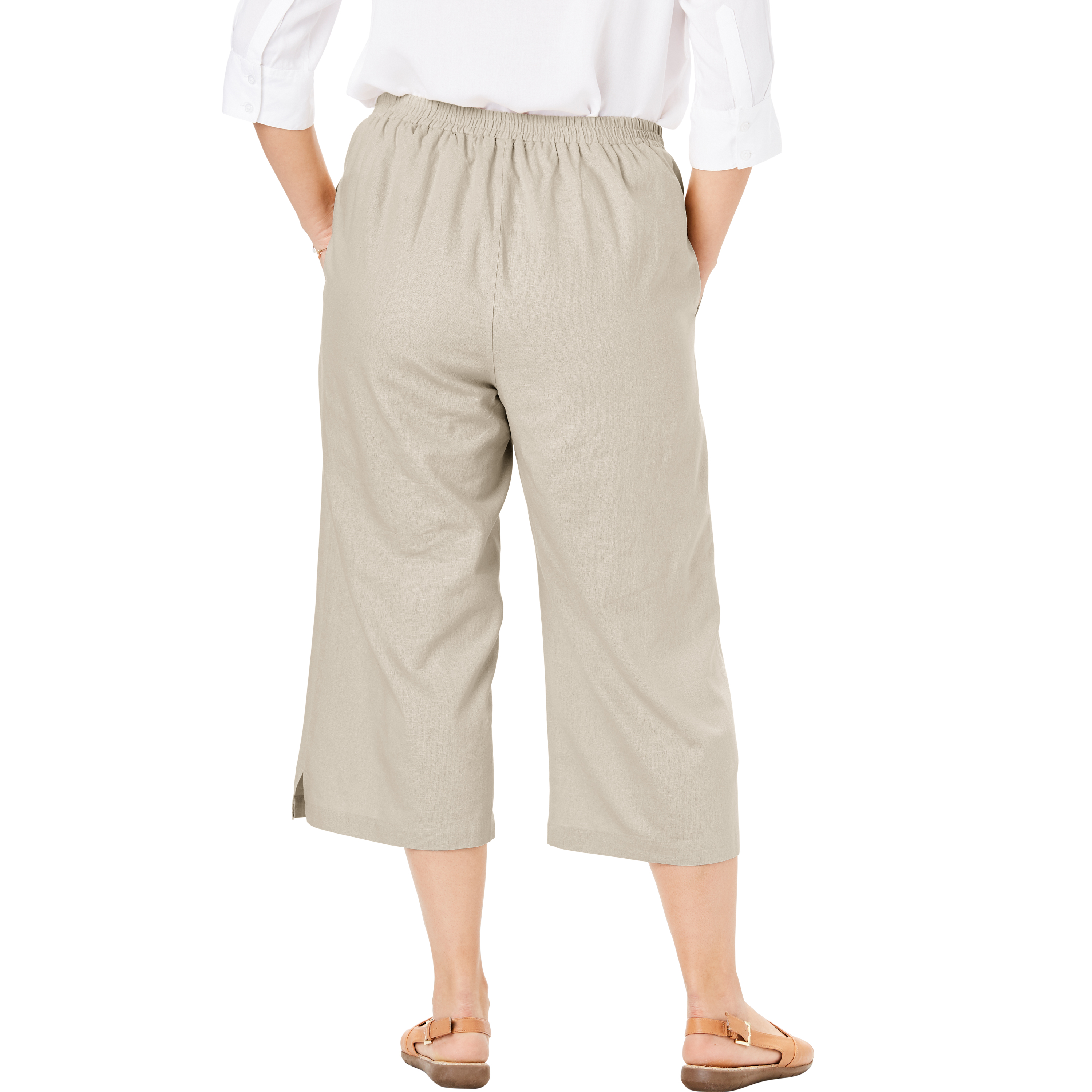 Woman Within Women's Plus Size Linen Capri Pants - Walmart.com