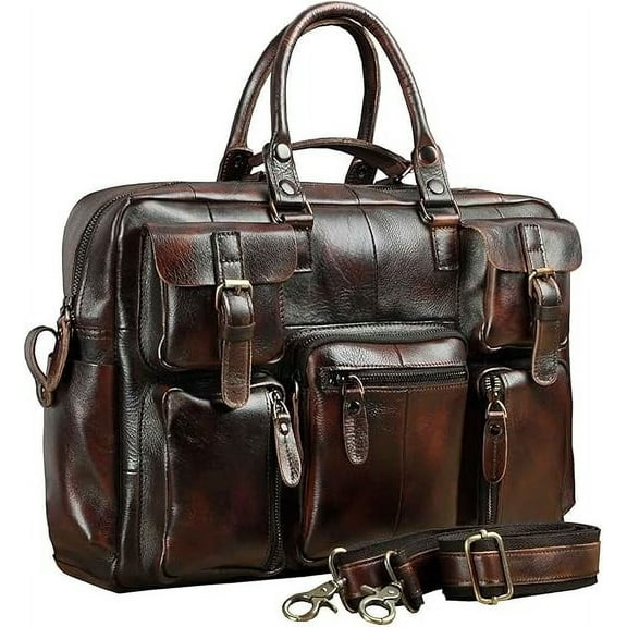RKXQT Briefcases For Men Original leather Men Handbag Business Briefcase Commercia Document Laptop Case Design Male Attache Portfolio Bag