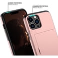 thumbnail image 4 of KOMI for iPhone 13 Pro Max Case with Card Holder[Store 5 Cards] Dual Layer Heavy Duty Shockproof iPhone 13 Pro Max Wallet Case with Hidden Card Slot Storage Case for iPhone 13 Pro Max (Rose Gold), 4 of 5