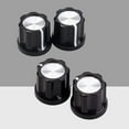 thumbnail image 6 of MLINS 12 pcs  Black Silver Guitar Bass Amp Knob Buttons D-type Shaft Pot Knobs (Black), 6 of 8