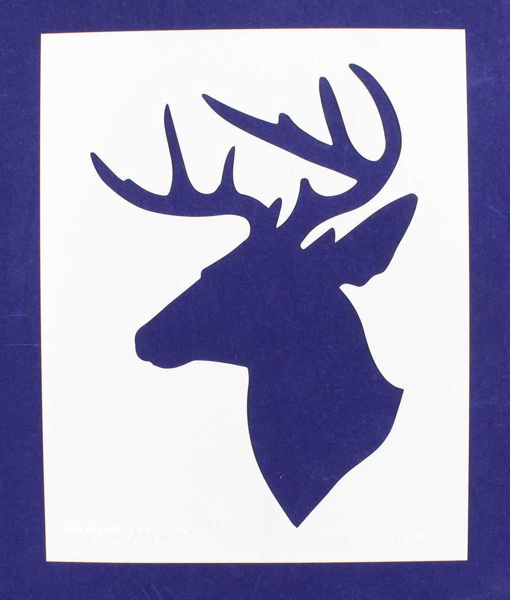 Buck Deer Head Stencil Side Facing Large 15 H X 12 W Walmart stencil1-18-x-24-stencil-large-antler-deer-walmart