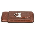 thumbnail image 4 of Caja de cigarros de cuero PU, Protector de Estuche de transporte, soporte de ranura independiente, Humidor con cortador, 4 of 5