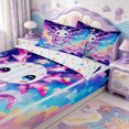 thumbnail image 3 of Manfei 3D Print Amphibian Axolotl Zipper Twin Comforter Sets with Fitted Sheet and 2 Pillowcases,Cute Salamander Pattern Zipper Bedding Set,Colorful Stars Reversible,4 Pieces, 3 of 7