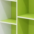 Furinno 11Cube Reversible Open Shelf Bookcase, White/Green 11107WH/GR