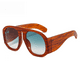thumbnail image 2 of Europa y Estados Unidos gafas de sol de montura grande moda tendencia anti-azul tiro callejero gafas de sol redondas de contraste de montura grande, 2 of 5