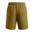 thumbnail image 6 of Mens Lounge Shorts Summer Elastic Waist Textured Relaxed Fit Straight Leg Knee Length Casual Shorts with Pockets, 6 of 6