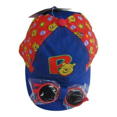 Disney Little Boys Blue Winney The Pooh Baseball Cap Sun Glasses