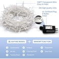 thumbnail image 4 of JMEXSUSS 300 LED Christmas Lights Clear Wire, 8 Modes White Christmas String Lights for Tree, Christmas Tree Lights Indoor Outdoor Plug in for Party Wedding Christmas Decorations, 4 of 7