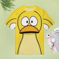 thumbnail image 4 of Fun And Playful Duck Womens Tops Women's Fashion Casual Short Sleeve Flower Print Round Neck Pullover Top Blouse, 4 of 6