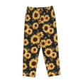 thumbnail image 4 of Daiia Scottish Blue Plaid Sunflower Women's Sleep Pant with Pockets and Drawstring,Pajama Pants-Medium, 4 of 9