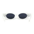 thumbnail image 4 of Mod Womens Narrow Oval Thick Plastic Fashion Sunglasses White Black, 4 of 4