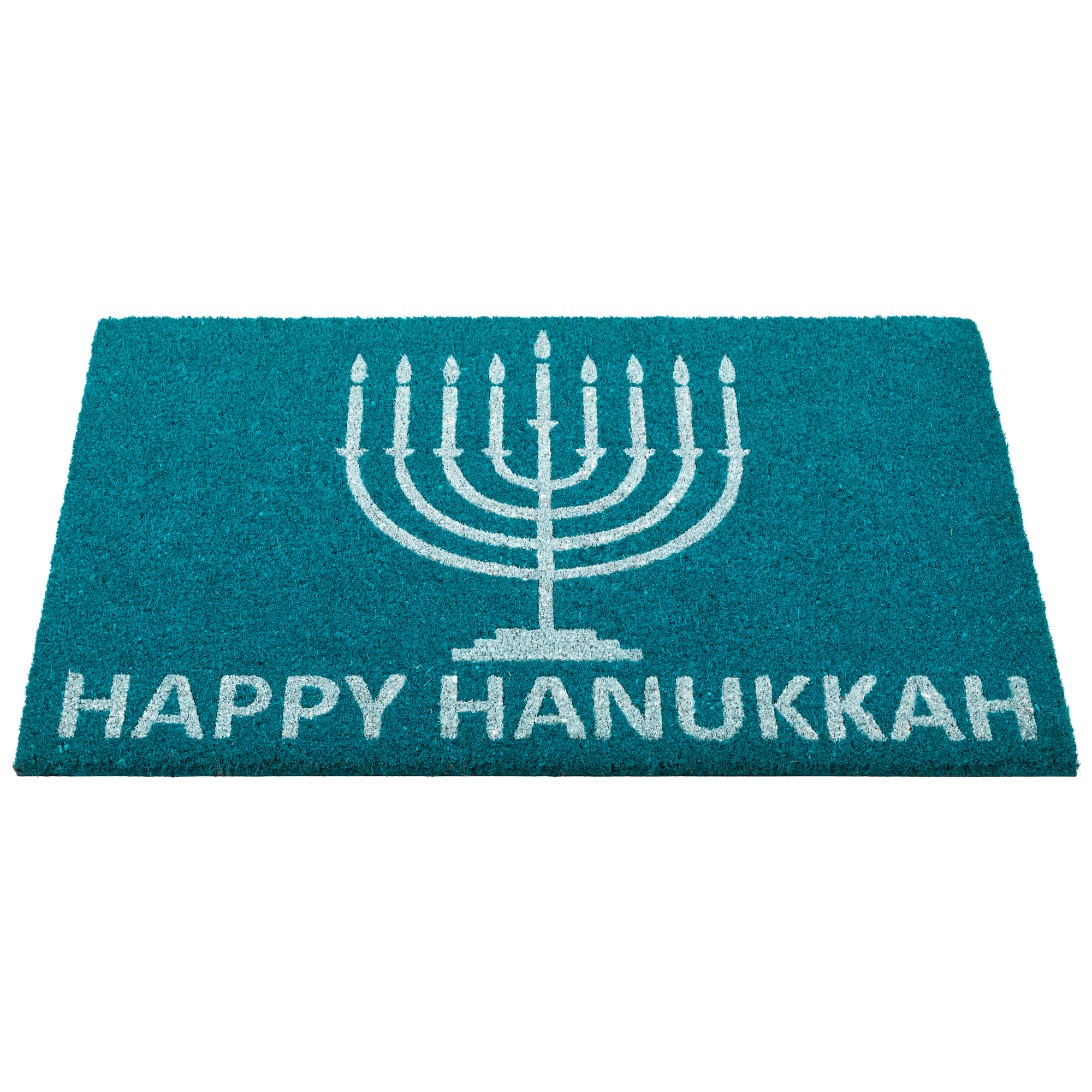 Natural Coir Menorah Happy Hanukkah Outdoor Doormat - 18" x 30"