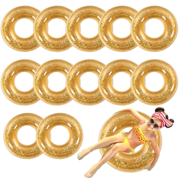 12 anillos con purpurina dorada, 61 cm, de Pool Floats Relaxgiant