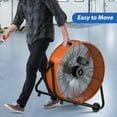 thumbnail image 3 of LifePlus Industrial Drum Fan, 5620cfm High Velocity Floor Fan 3 Speed Air Circulation, 24 inch, Orange, 3 of 9