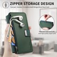 thumbnail image 2 of ELEHOLD for iPhone 15 Zipper Wallet Case,Magnetic Detachable RFID Flip Card Slots Stand Function Shockproof Full Protective Leather Case for iPhone 15,Green, 2 of 8
