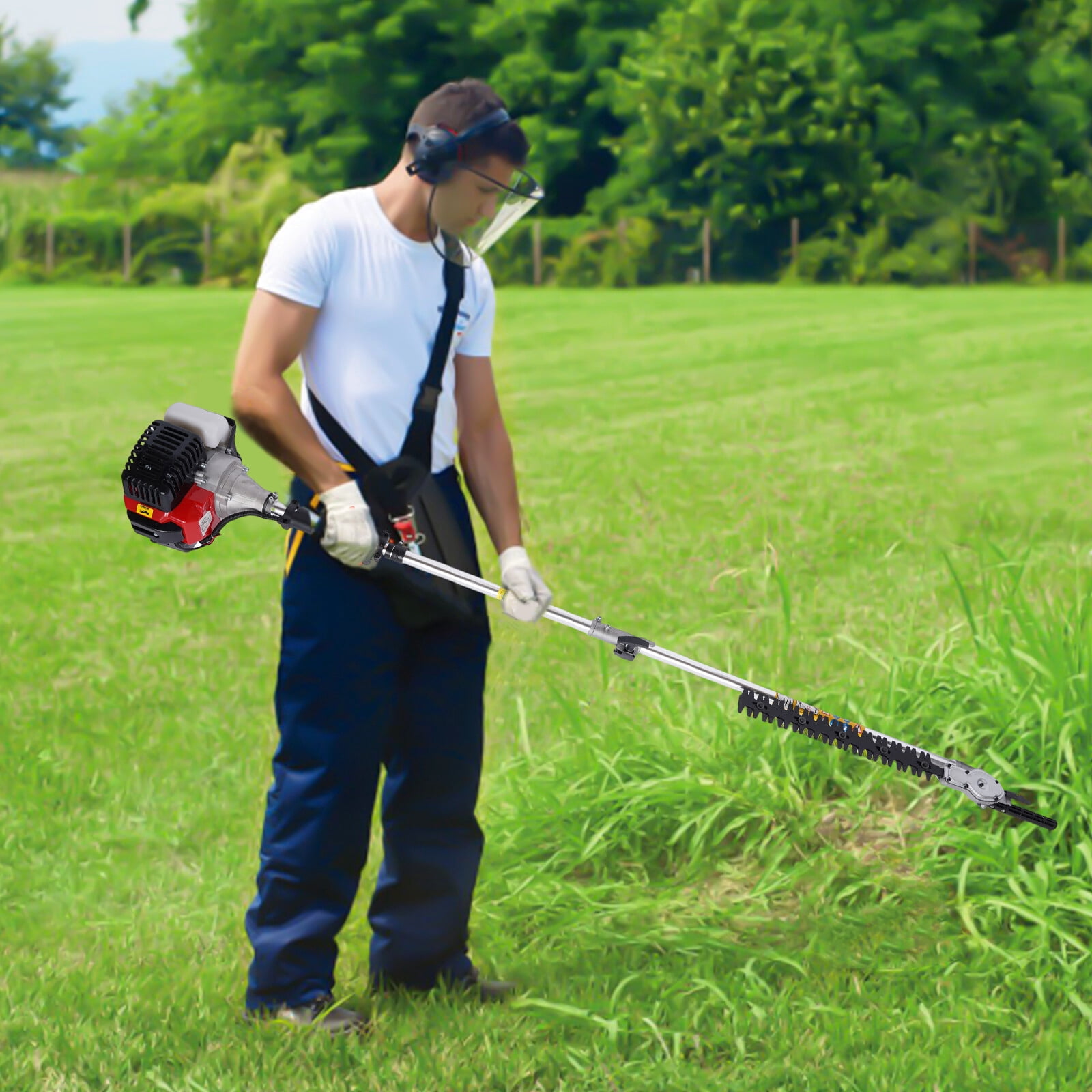 10 in 1 52cc Hedge Strimmer Brush Cutter Lawn Mower Yard Pruner Grass Trimmer for Agriculture, Forestry