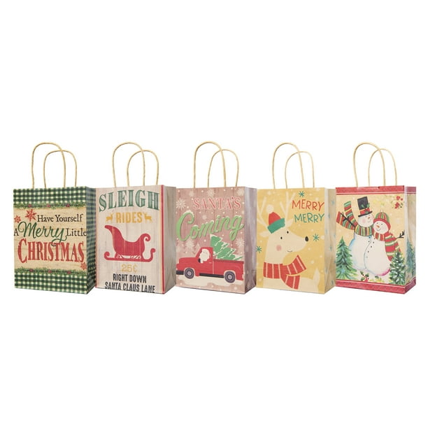 Lindy Bowman Pack of 15 Assorted Medium Christmas Gift Bags with Handle 