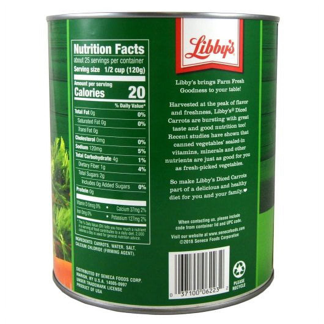 Libby s Low Sodium Diced Carrots, 105 Ounce, 6 Per Case