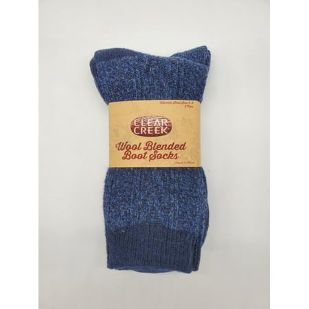 

Clear Creek Women s 2 pack Wool Blended Boot Socks Comfy Cozy Warm Winter Socks